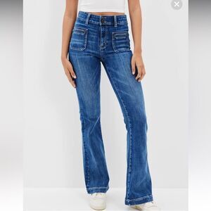 Women's Blue Flared Jeans#11